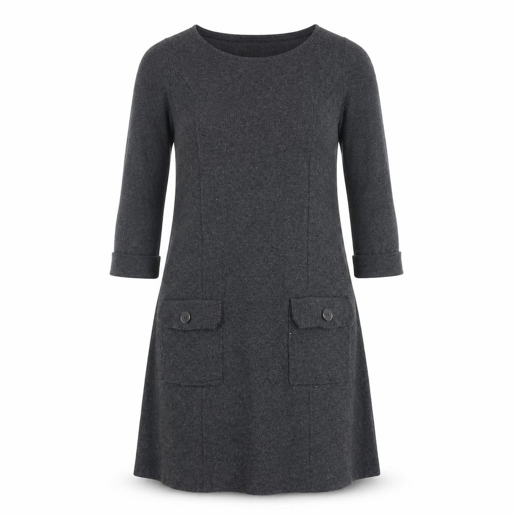 Marks & Spencer Womens Grey Polyamide A-Line Size 8 Round Neck Pullover