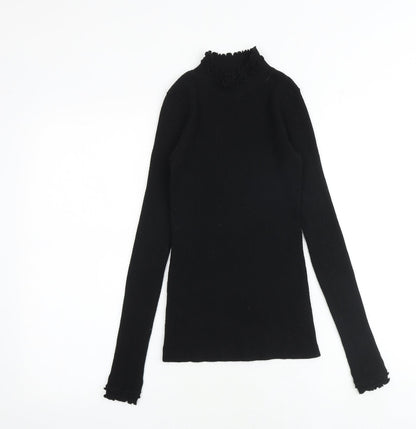 River Island Womens Black Mock Neck Polyester Pullover Jumper Size 6
