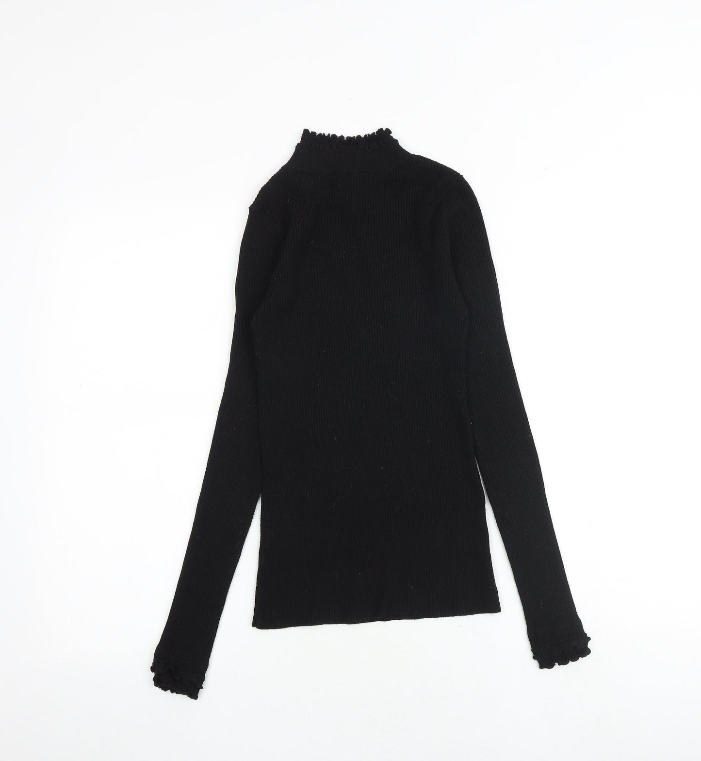 River Island Womens Black Mock Neck Polyester Pullover Jumper Size 6