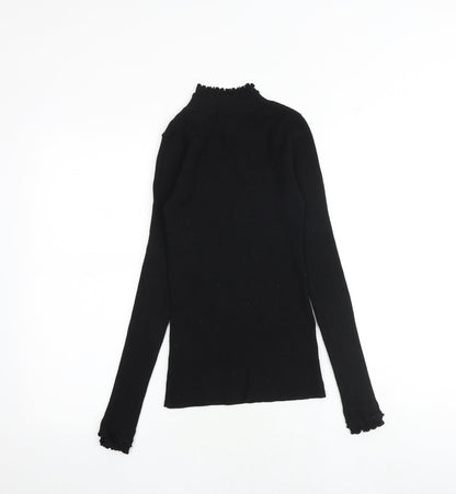 River Island Womens Black Mock Neck Polyester Pullover Jumper Size 6