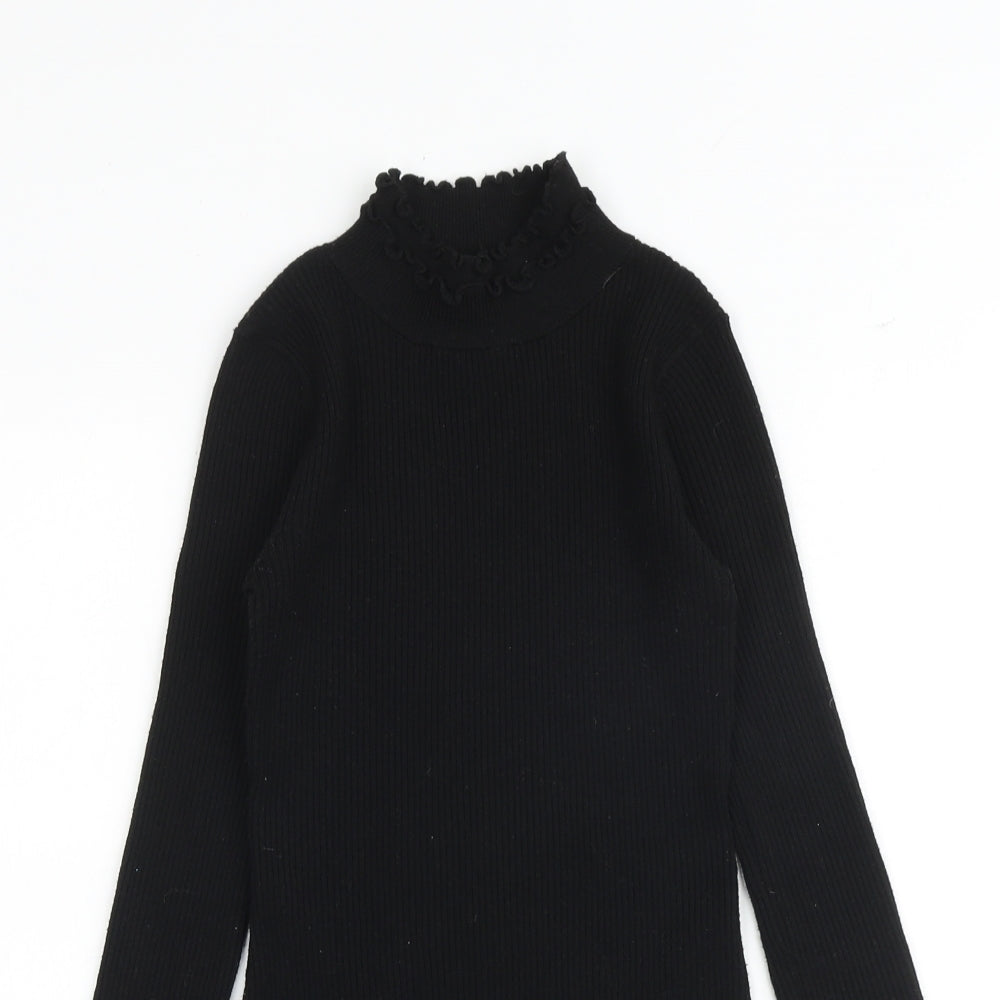 River Island Womens Black Mock Neck Polyester Pullover Jumper Size 6