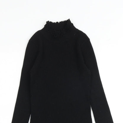 River Island Womens Black Mock Neck Polyester Pullover Jumper Size 6