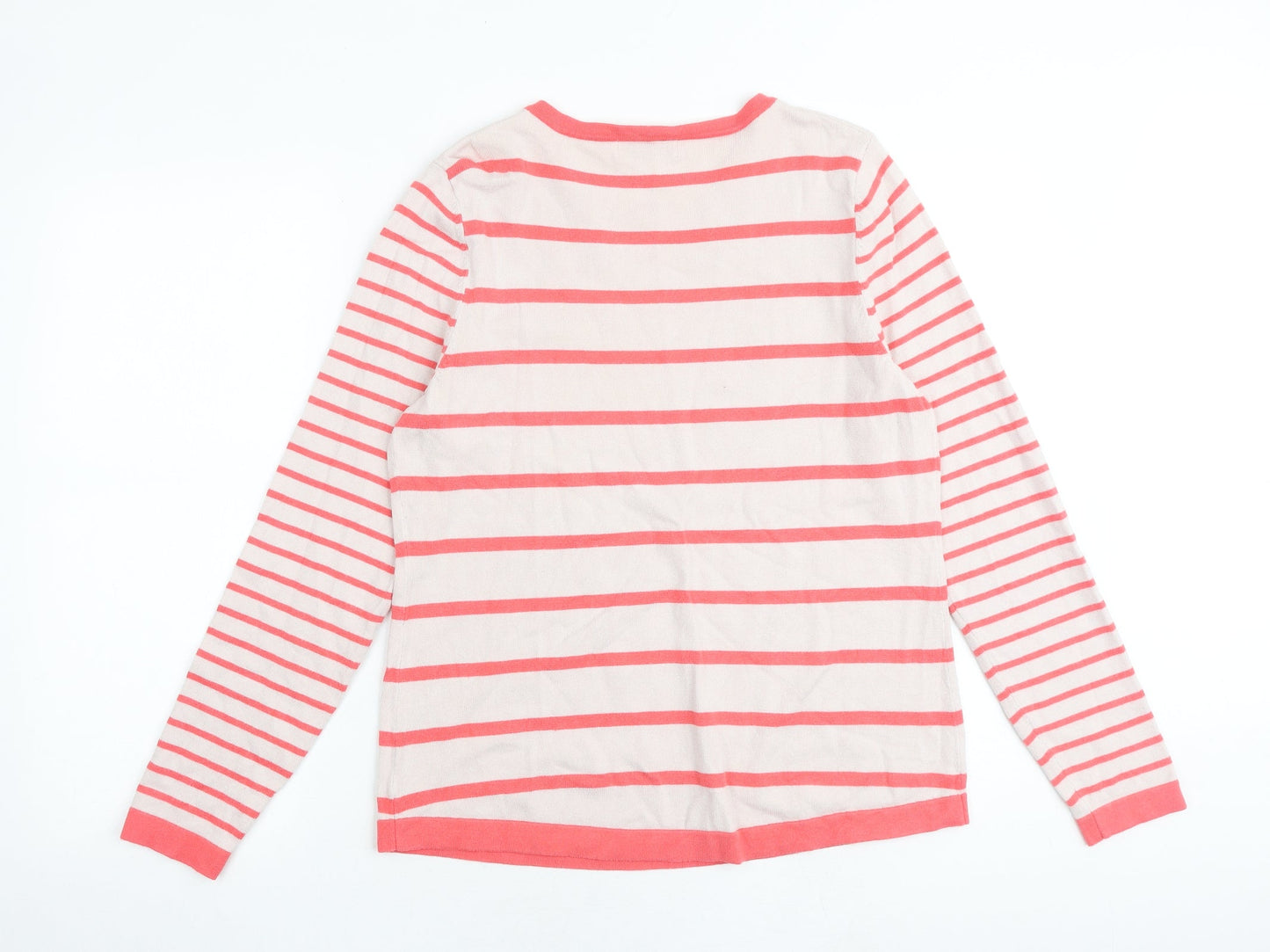 Gallery Womens Multicoloured Round Neck Striped Viscose Pullover Jumper Size M