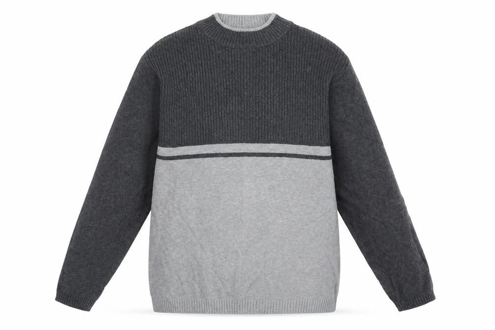 Canada Mens Grey Mock Neck Cotton Pullover Jumper Size M Long Sleeve