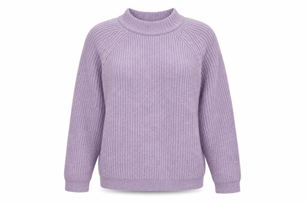 Only Womens Purple Mock Neck Acrylic Pullover Jumper Size M