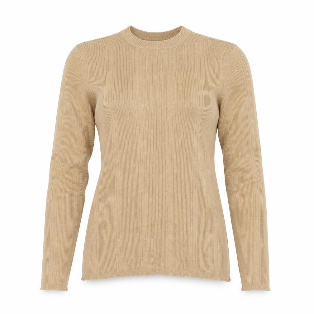 Marks & Spencer Womens Beige Round Neck Viscose Pullover Jumper Size M