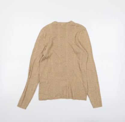 Marks & Spencer Womens Beige Round Neck Viscose Pullover Jumper Size M