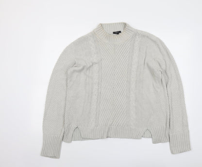 Therapy Womens Grey Crew Neck Cotton Pullover Jumper Size L