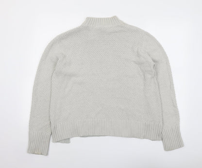 Therapy Womens Grey Crew Neck Cotton Pullover Jumper Size L