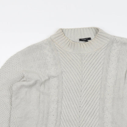 Therapy Womens Grey Crew Neck Cotton Pullover Jumper Size L