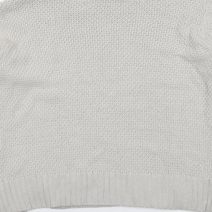 Therapy Womens Grey Crew Neck Cotton Pullover Jumper Size L