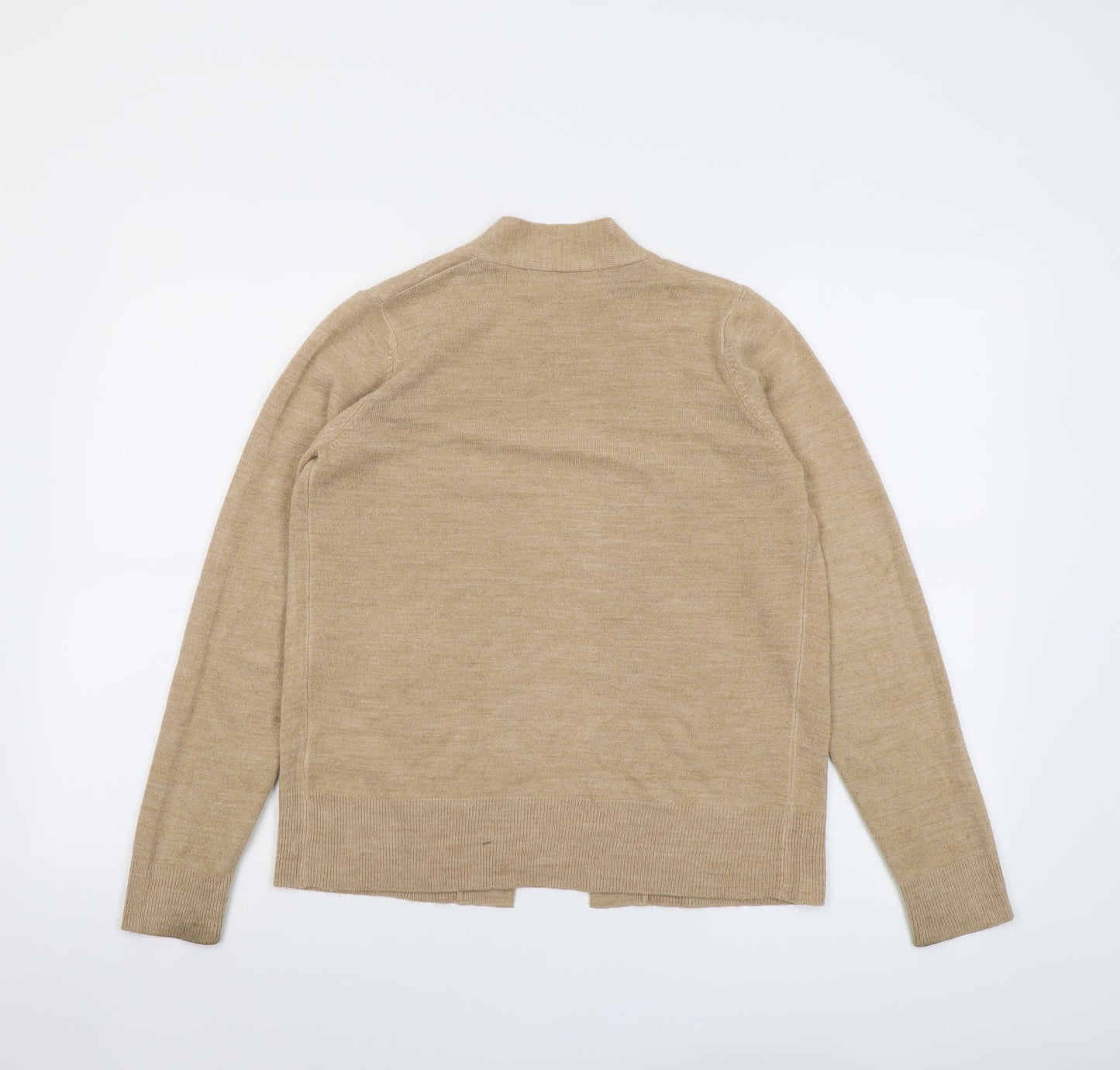 Marks and Spencer Womens Beige V-Neck Acrylic Cardigan Jumper Size S
