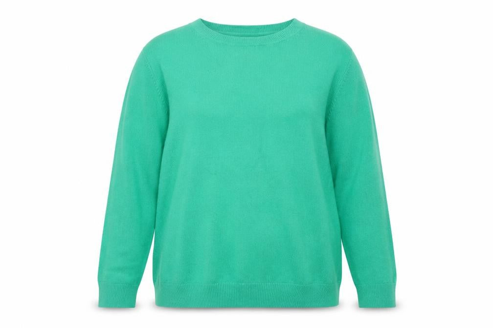 Marks & Spencer Womens Green Round Neck Acrylic Pullover Jumper Size 14