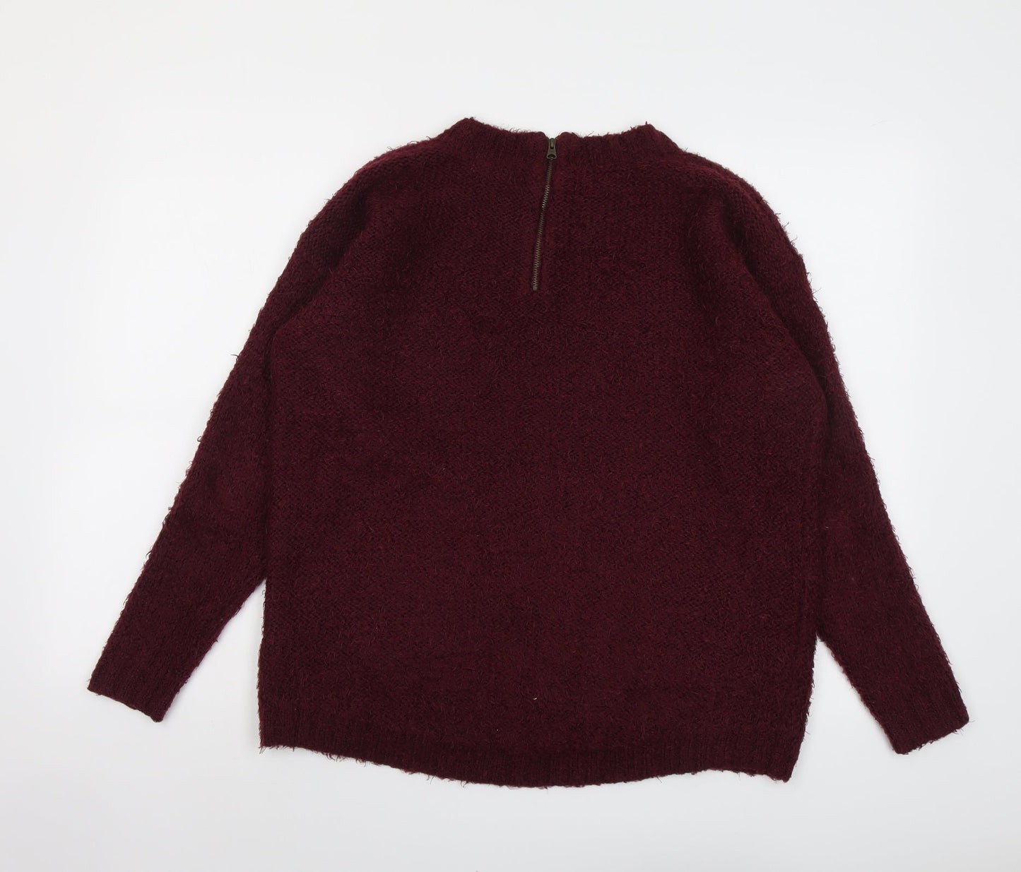 Indigo Womens Purple Round Neck Acrylic Pullover Jumper Size 14