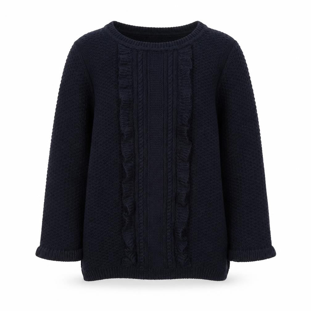Monsoon Womens Blue Round Neck Cotton Pullover Jumper Size S