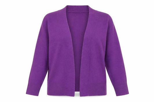 Marks & Spencer Womens Purple V-Neck Acrylic Cardigan Jumper Size 10