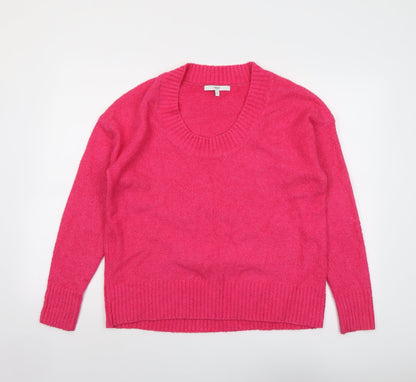 Next Womens Pink Round Neck Cotton Pullover Jumper Size M