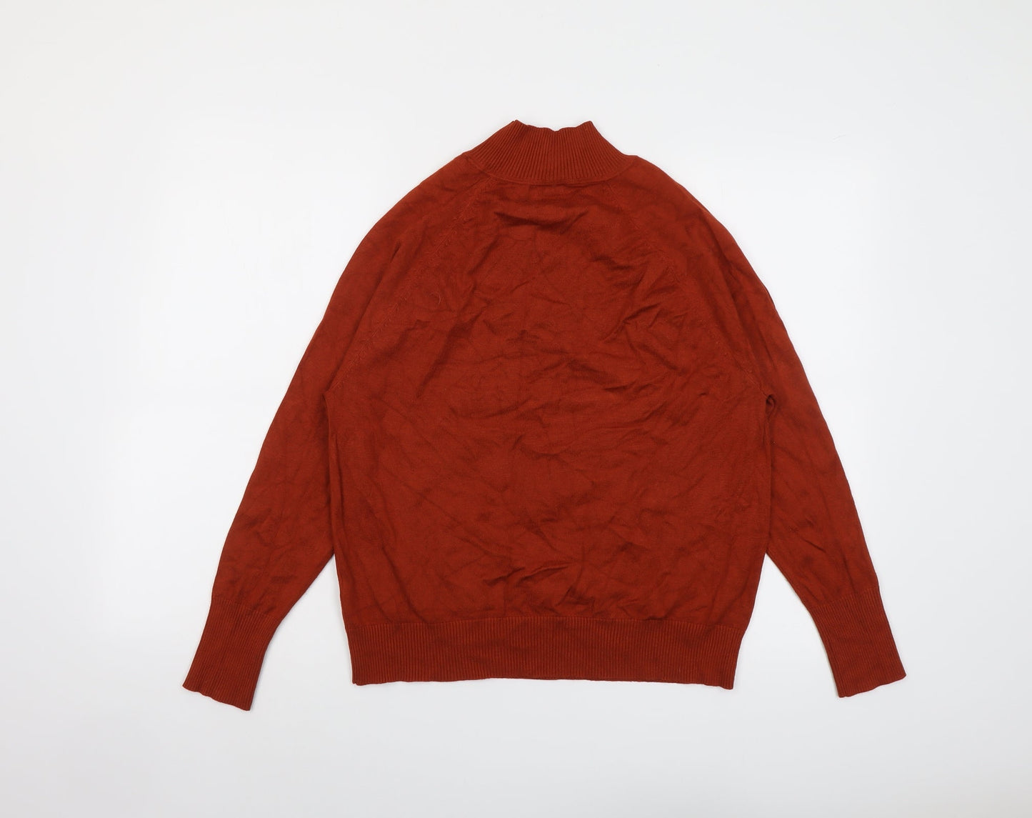 M&Co Womens Red High Neck Viscose Pullover Jumper Size 14