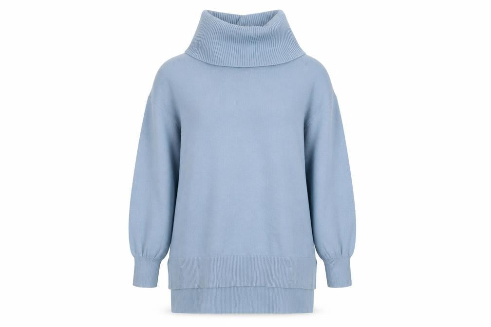 LOFT Womens Blue Roll Neck Acrylic Pullover Jumper Size XS