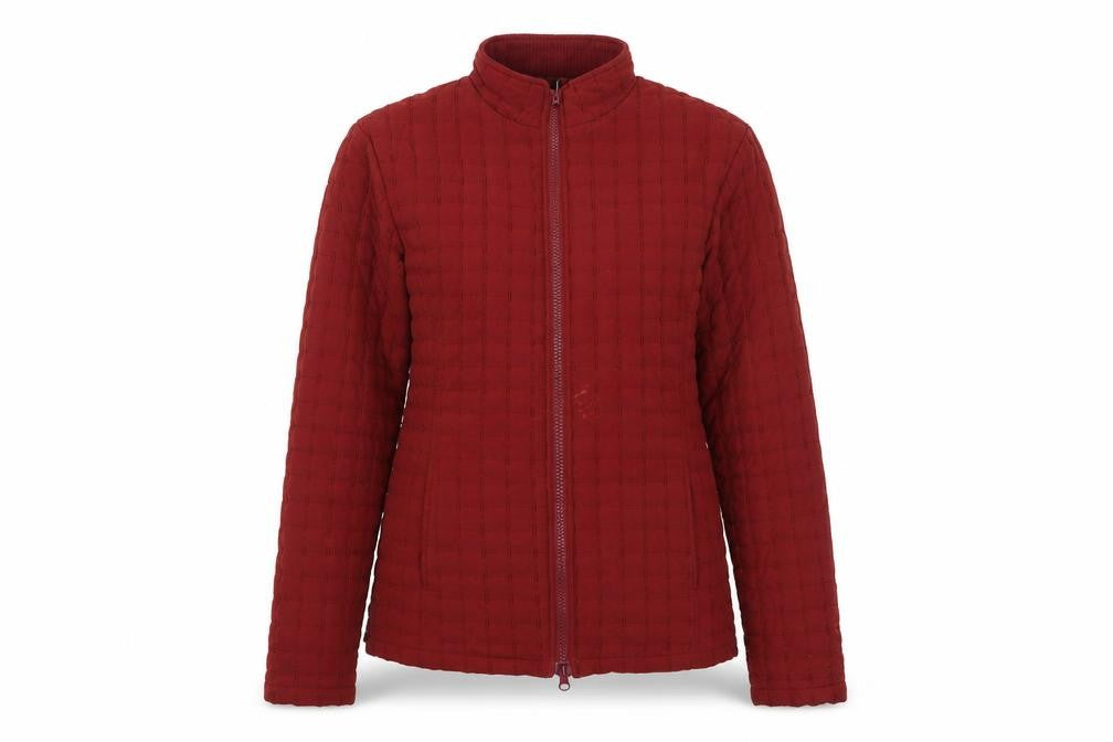 Jack Murphy Womens Red Quilted Jacket Size 10 Zip - Textured