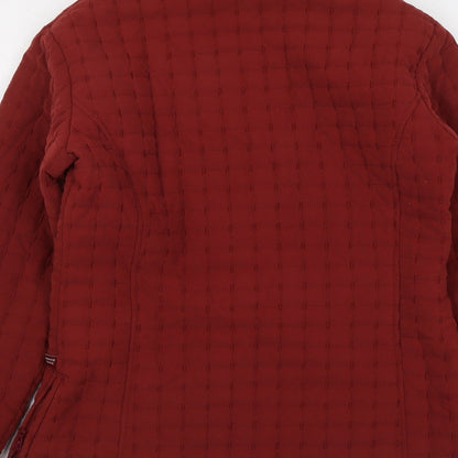 Jack Murphy Womens Red Quilted Jacket Size 10 Zip - Textured