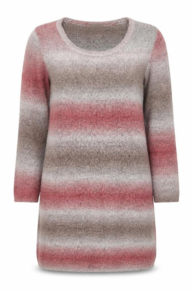BNK Womens Multicoloured Round Neck Striped Acrylic Pullover Jumper Size 12