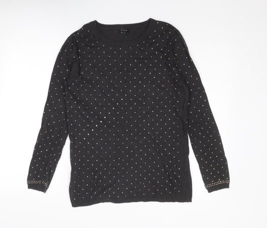 River Island Womens Grey Round Neck Viscose Pullover Jumper Size 12