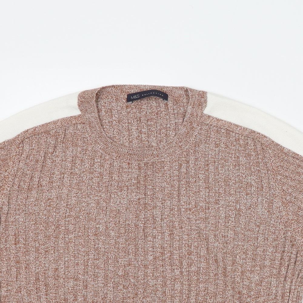 Marks and Spencer Womens Brown Round Neck Viscose Pullover Jumper Size 20