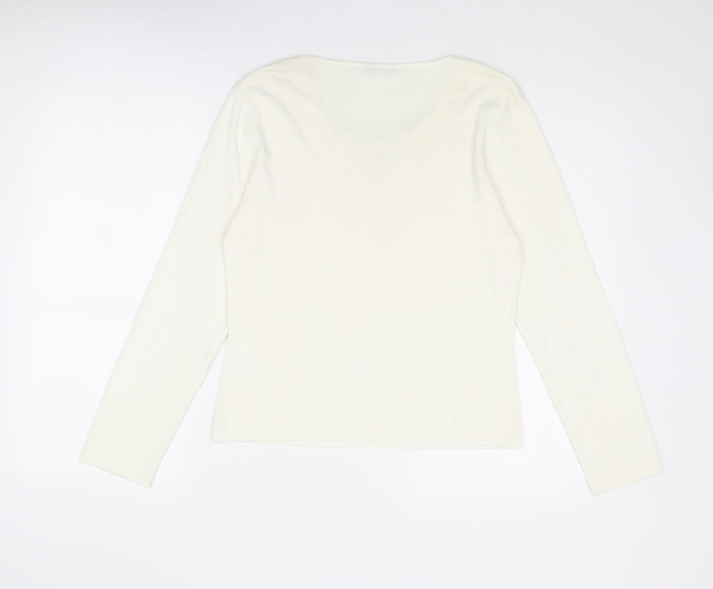 Klass Womens Ivory V-Neck Viscose Pullover Jumper Size L