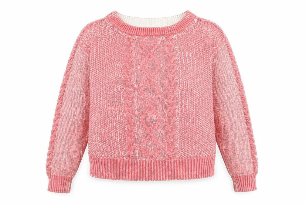 VERO MODA Womens Pink Round Neck Acrylic Pullover Jumper Size L