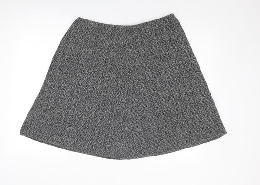 Pure & Natural Womens Black Geometric Polyester A-Line Skirt Size 36 in