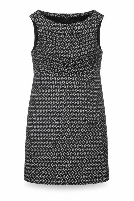 NEXT Womens Black Geometric Nylon Shift Size 14 Round Neck Zip
