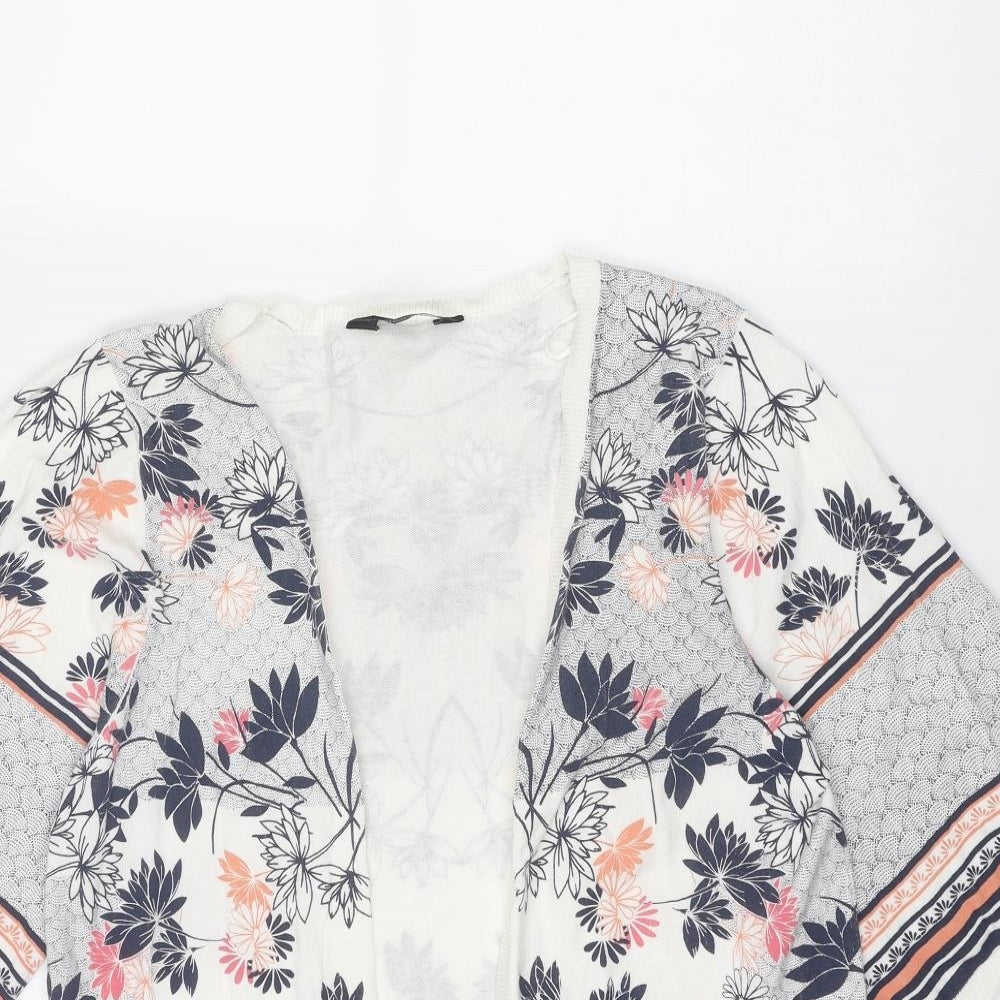 Dorothy Perkins Womens Multicoloured V-Neck Geometric Cotton Cardigan Jumper Size M
