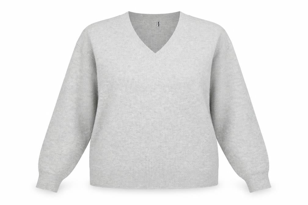 Marks & Spencer Womens Grey V-Neck Viscose Pullover Jumper Size XL