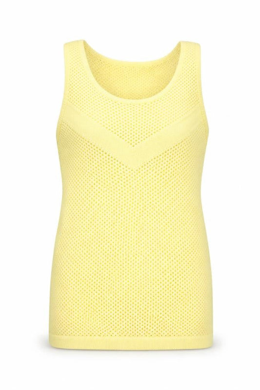 Zara Womens Yellow Round Neck Viscose Vest Jumper Size S
