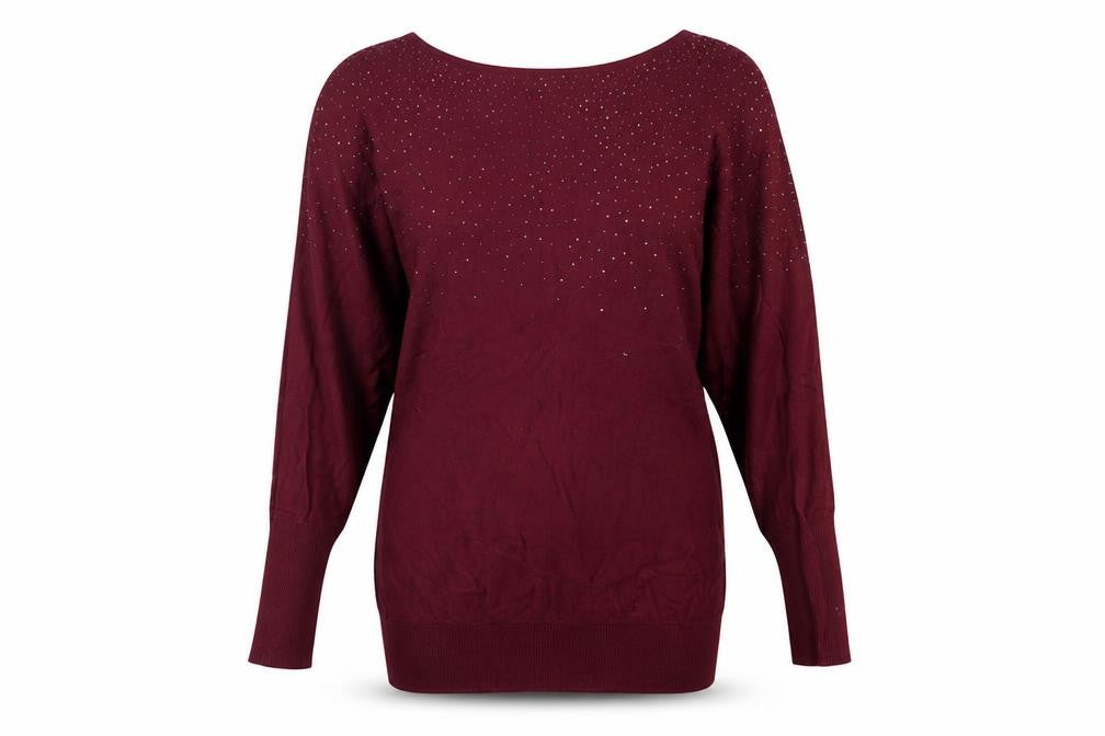 Debenhams Womens Purple Round Neck Cotton Pullover Jumper Size 12