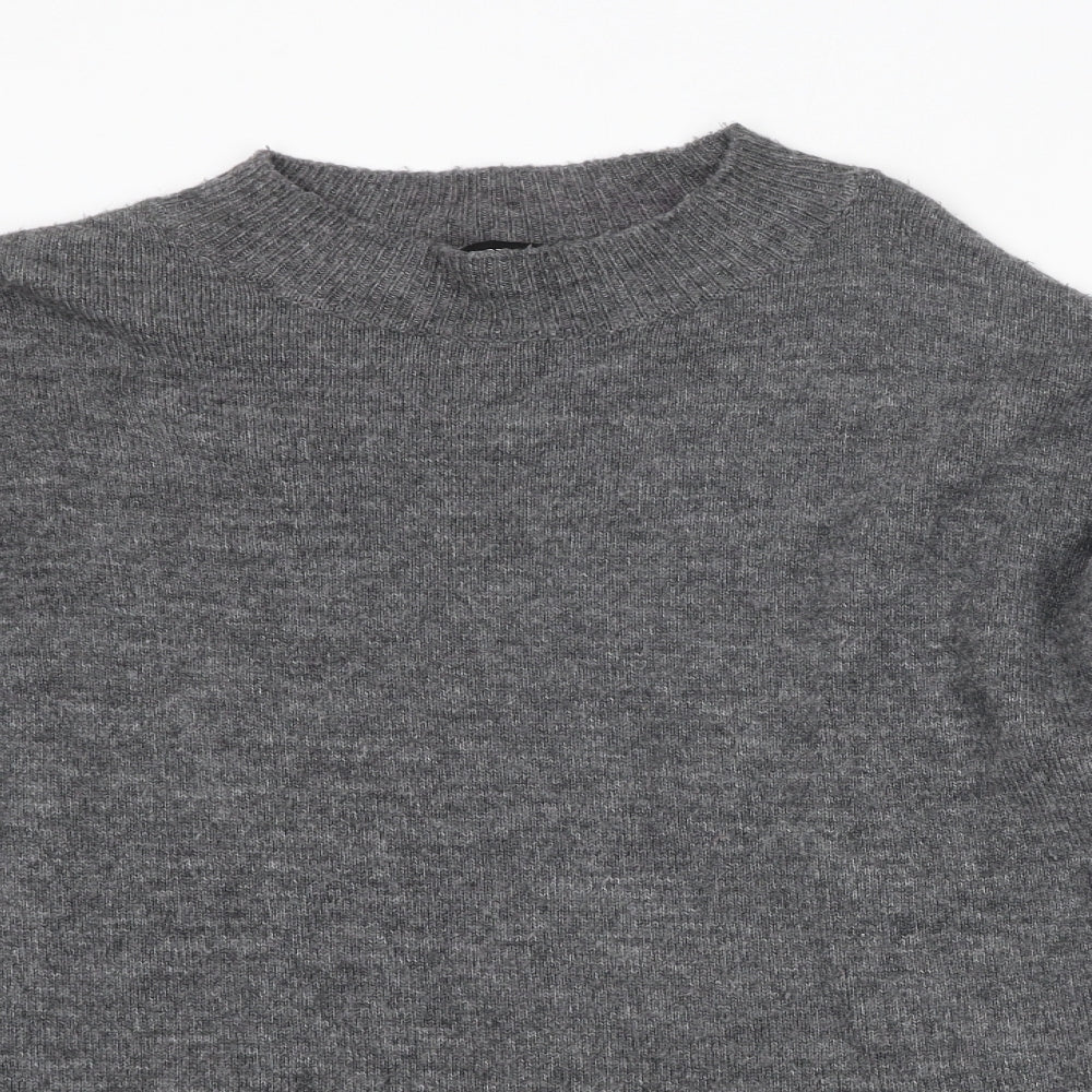 Dorothy Perkins Womens Grey Round Neck Acrylic Pullover Jumper Size 16