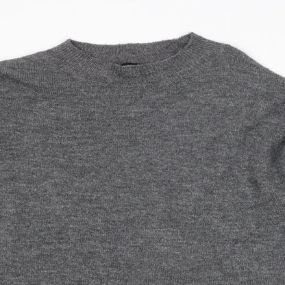 Dorothy Perkins Womens Grey Round Neck Acrylic Pullover Jumper Size 16
