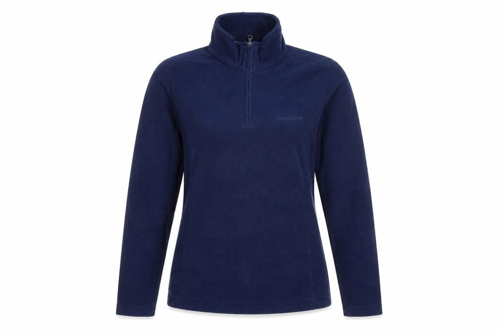 brasher Womens Blue Polyester Pullover Sweatshirt Size 10 Zip