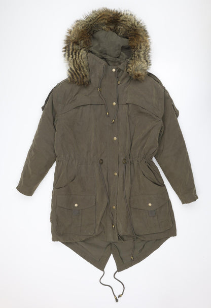 Additional front view of ASOS women’s brown jacket, size UK 8, zip