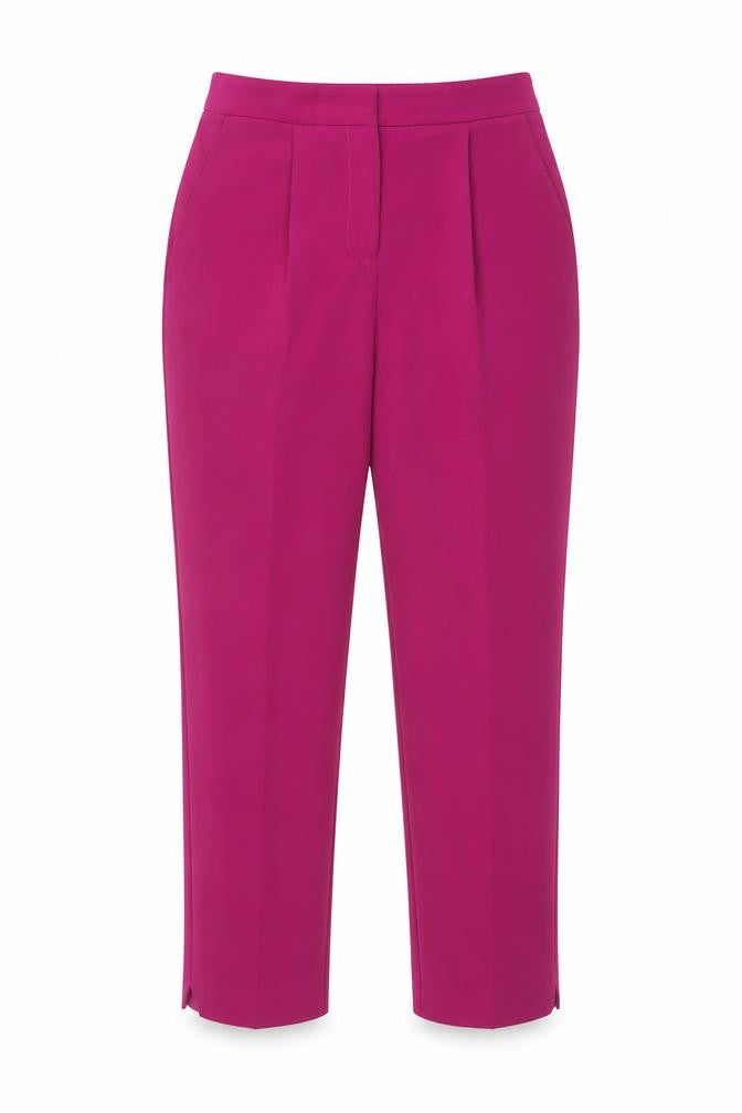 Topshop Womens Purple Polyester Trousers Size 8 Regular Zip