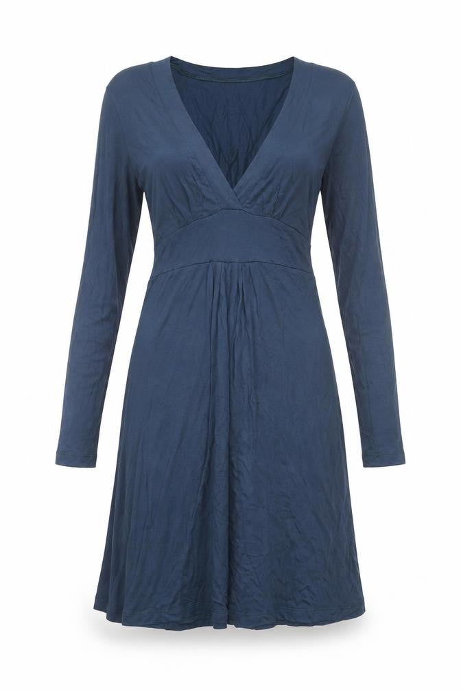 La Redoute Womens Black Viscose Jumper Dress Size 8 V-Neck Pullover - Size 8-10