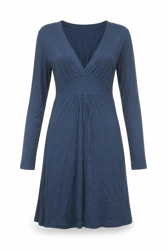 La Redoute Womens Black Viscose Jumper Dress Size 8 V-Neck Pullover - Size 8-10