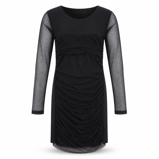 Boohoo Womens Black Polyester Shift Size 12 Square Neck Pullover - Sheer Sleeves