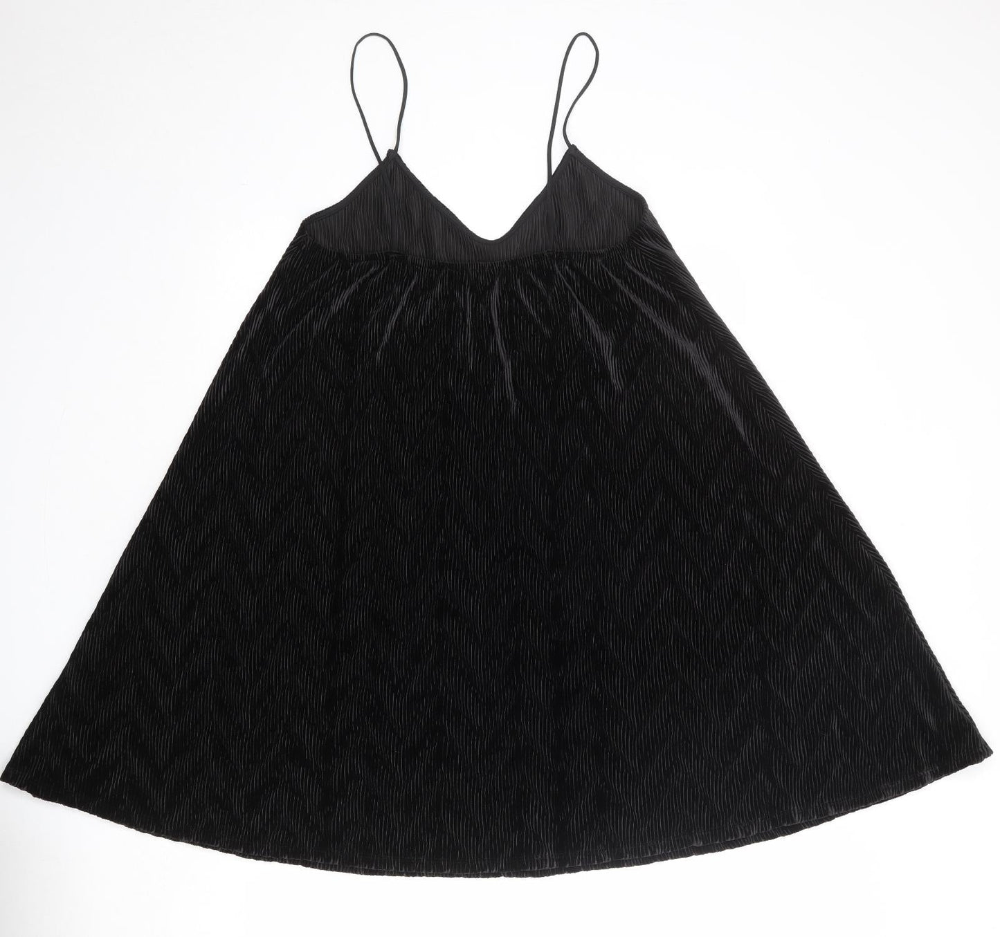 Marks and Spencer Womens Black Polyester Tank Dress Size 12 V-Neck Pullover