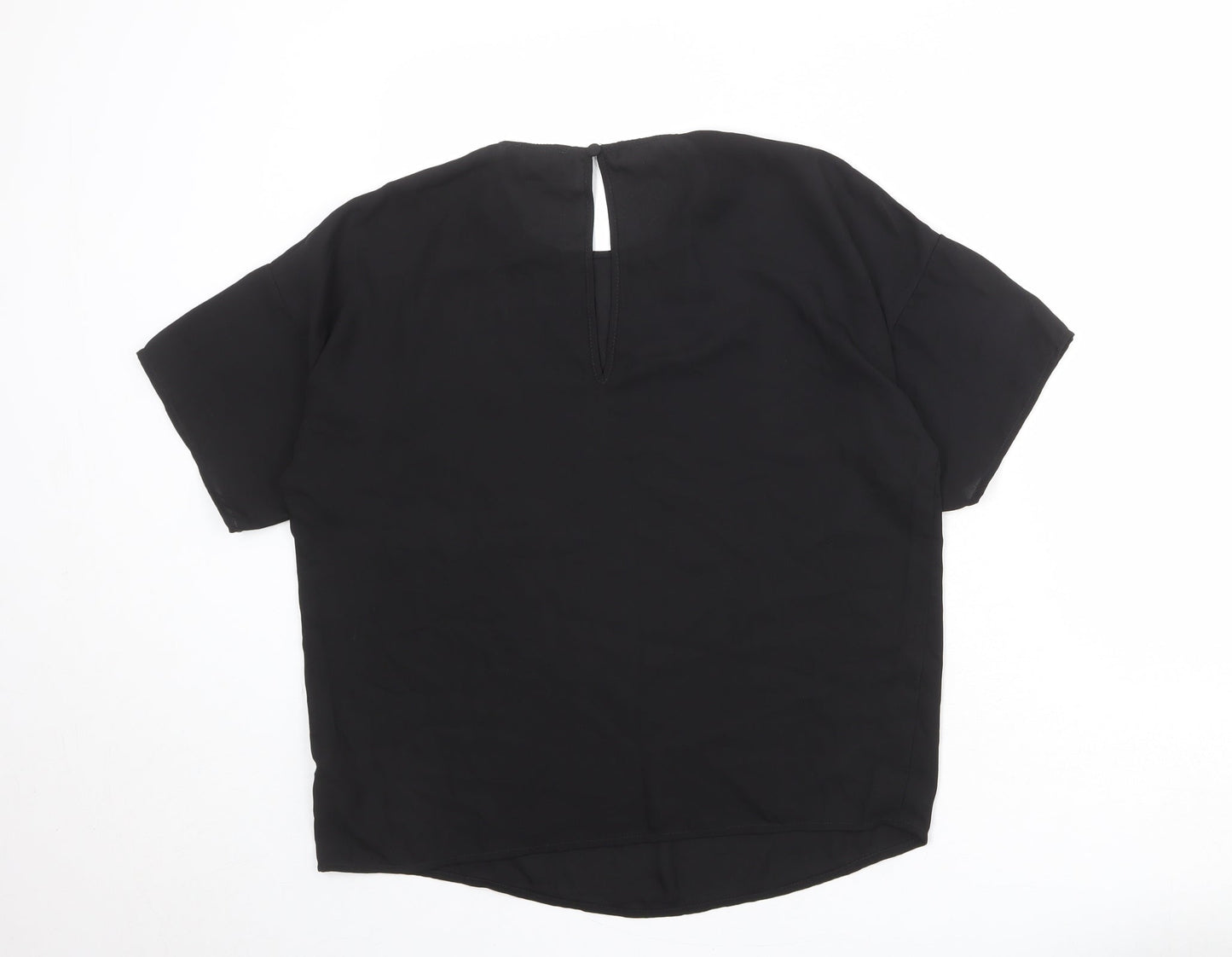 ASOS Womens Black Polyester Basic Blouse Size 8 Round Neck