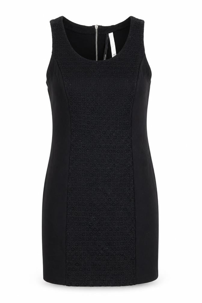 Kensie Womens Black Viscose Shift Size M Round Neck Zip