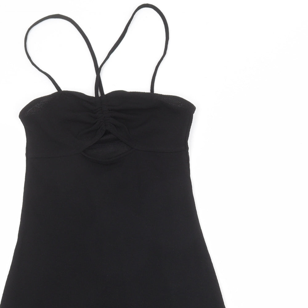 Divided by H&M Womens Black Polyester A-Line Size S Round Neck Pullover