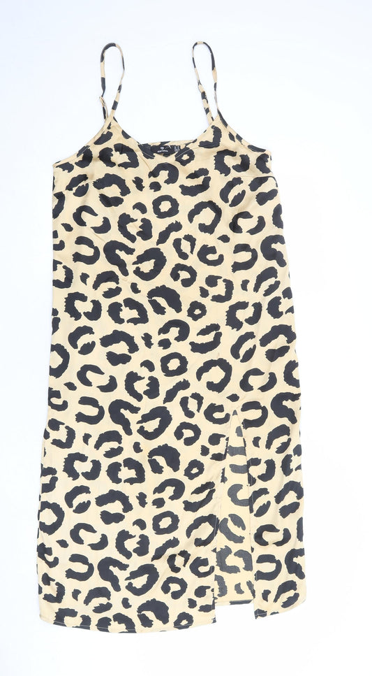 Heartbreak Womens Beige Geometric Polyester Tank Dress Size 10 V-Neck Pullover