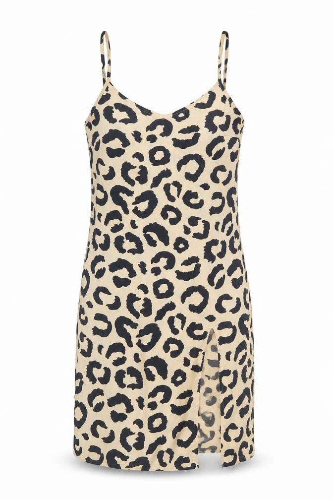 Heartbreak Womens Beige Geometric Polyester Tank Dress Size 10 V-Neck Pullover
